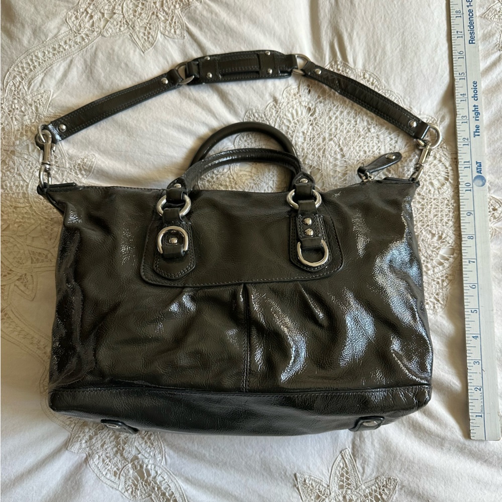 ❤️COACH Madison Sabrina Olive Green Patent Leather, CO969-14178- - Picture 7 of 10
